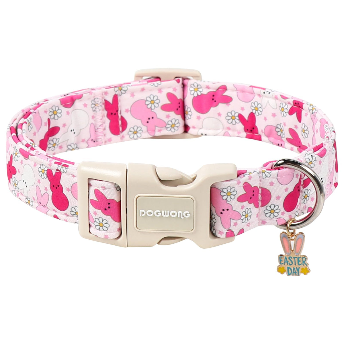 DOGWONG Blue Heart Dog Collar, Cute Valentine Collar, Valentine's Day Dog Collar with Strong Plastic Buckle for Small Medium Large Dogs,M
