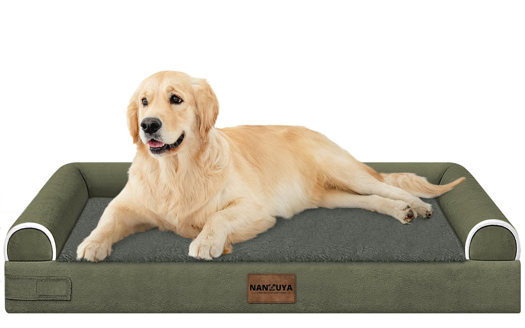 NANUYA Orthopedic Dog Bed for Large Dogs, 36 x 27 Inch, Dark Green