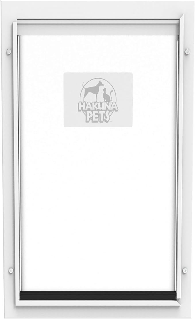 Hakuna Pets Deluxe Aluminum Pet, Cat & Dog Door with 2-Way Locking Panel for Screens, Walls & Openings up to 2.8" Thick