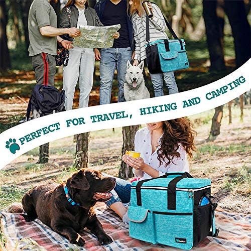 PetAmi Dog Travel Bag Organizer, Pet Supplies Diaper Tote, Teal Blue Medium