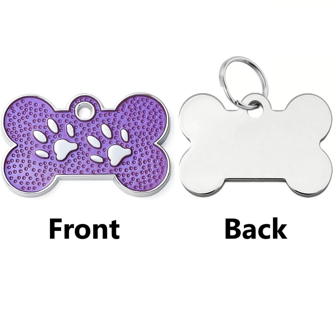 Personalized Dog/Cat Cute Paw Pet ID Tag with Unique Laser Engraving Name and Phone Number for Pet Collar or Key Chain (Pink)
