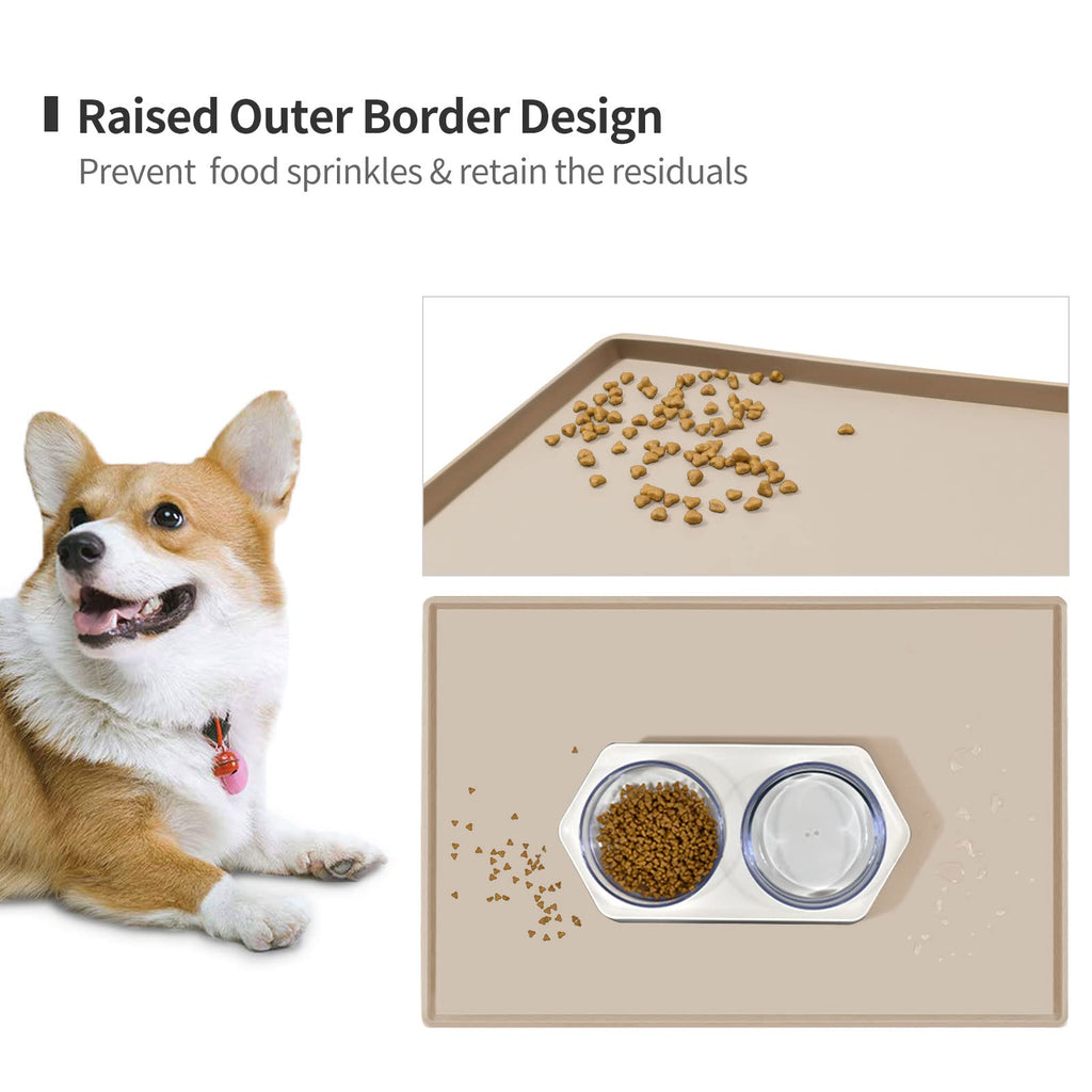 Silicone Dog Food Mat Waterproof Pet Feeding Tray for Large Dogs