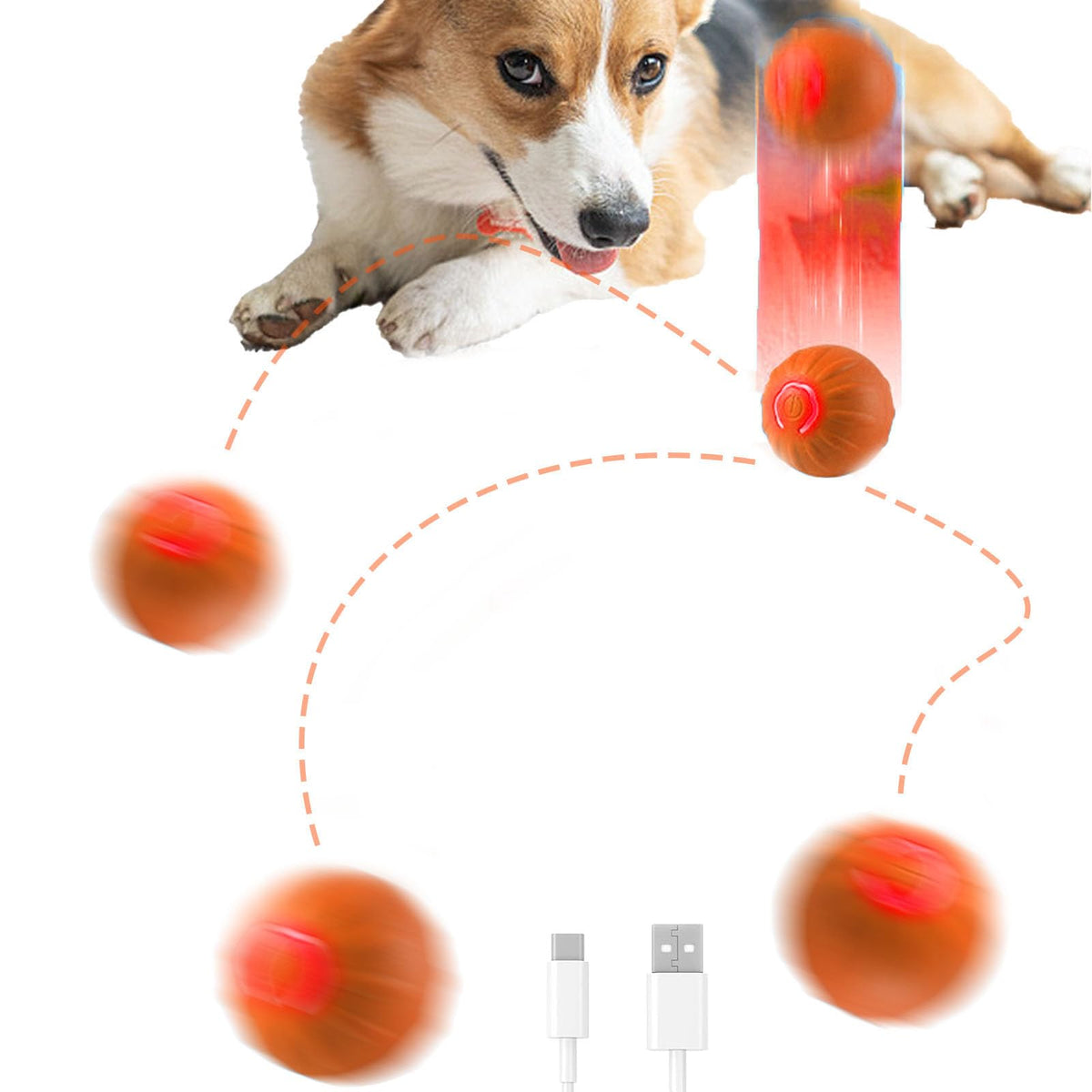 Trumoon Automatic Bouncing Ball Toy for Small and Medium Dog, Motion Moving Ball for Dog, Durable Motion Activated Automatic Rolling Pet Toys(Blue)