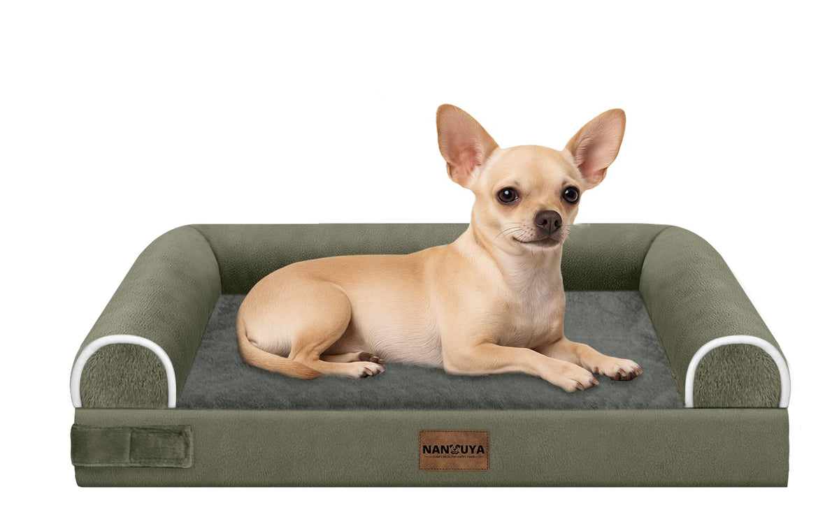 NANUYA Orthopedic Dog Bed for Jumbo Dogs, 48 x 33 Inch, Light Grey