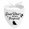 Pregnancy Announcement Dog Bandanas, Guess What? My Mom is Pregnant Reveal Scarf, Gender Reveal Photo Prop Pet Scarf Decorations Accessories, Baby Announcements Triangle Bandana for Dog Lovers, White