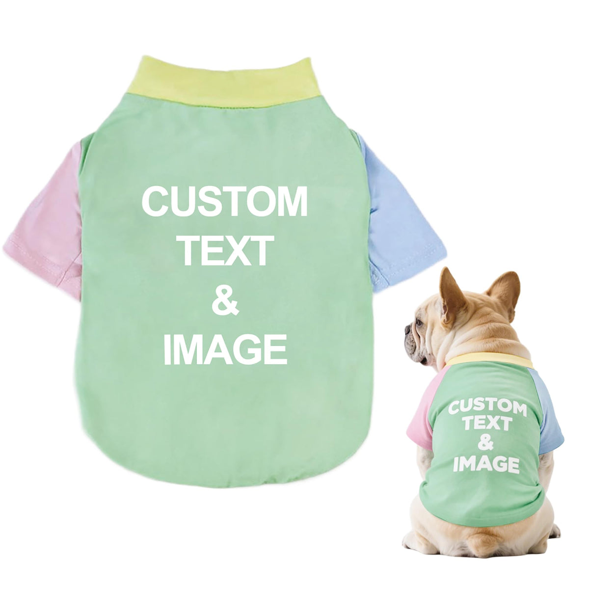 Custom Dog Shirt,Personalized Pet Apparel with Name Text Photo Image,Lightweight Breathable Puppy Kitten Cotton Vest for Small Medium Large Dogs Cats,Puppy Gift (Blue, 5X-Large)