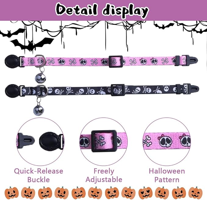 PUPTECK Cat Collar Breakaway with Bells, Adjustable Kitten Collar Outfit