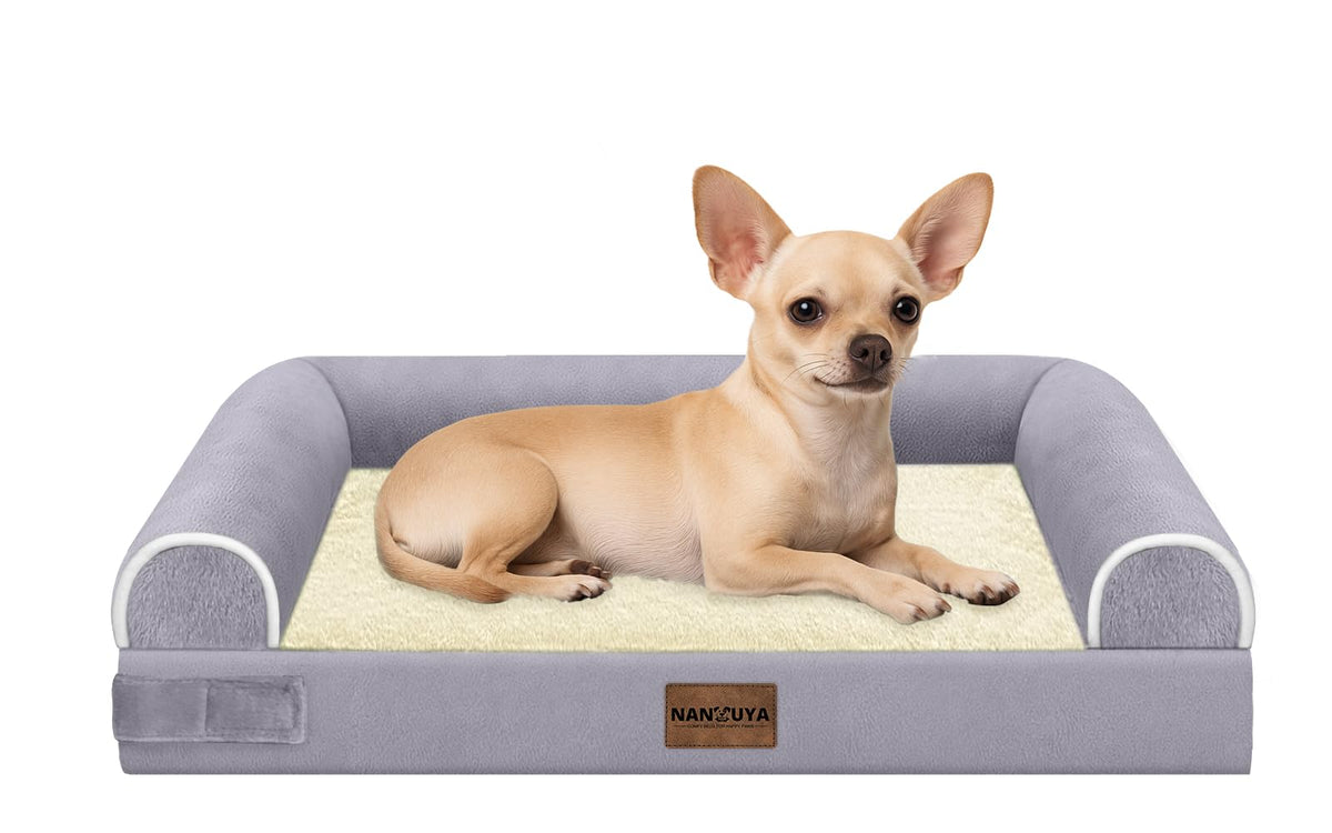 NANUYA Orthopedic Dog Bed for Jumbo Dogs, 48 x 33 Inch, Light Grey