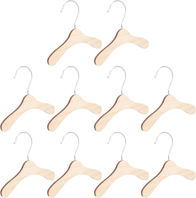 GLSTOY Wooden Dog Clothes Hangers 8.66 Inch Small Pet Apparel Hangers Wear-Resistant Household Dog and Cat Clothes Storage Accessory