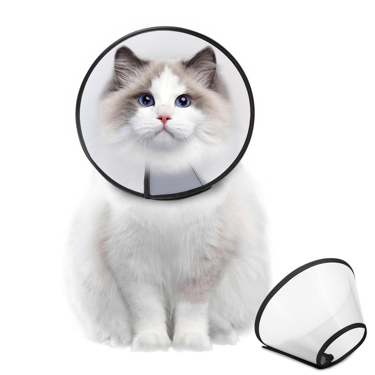 Supet Dog Cone Collar After Surgery to Stop Licking: Adjustable Recovery Elizabeth Collar Alternative for Large Medium Small Dogs, Plastic Pet Head Neck Cone (XS)