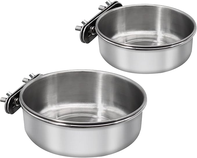 DVHEY Large Bird Feeding Dish Cups with Clamp Holder