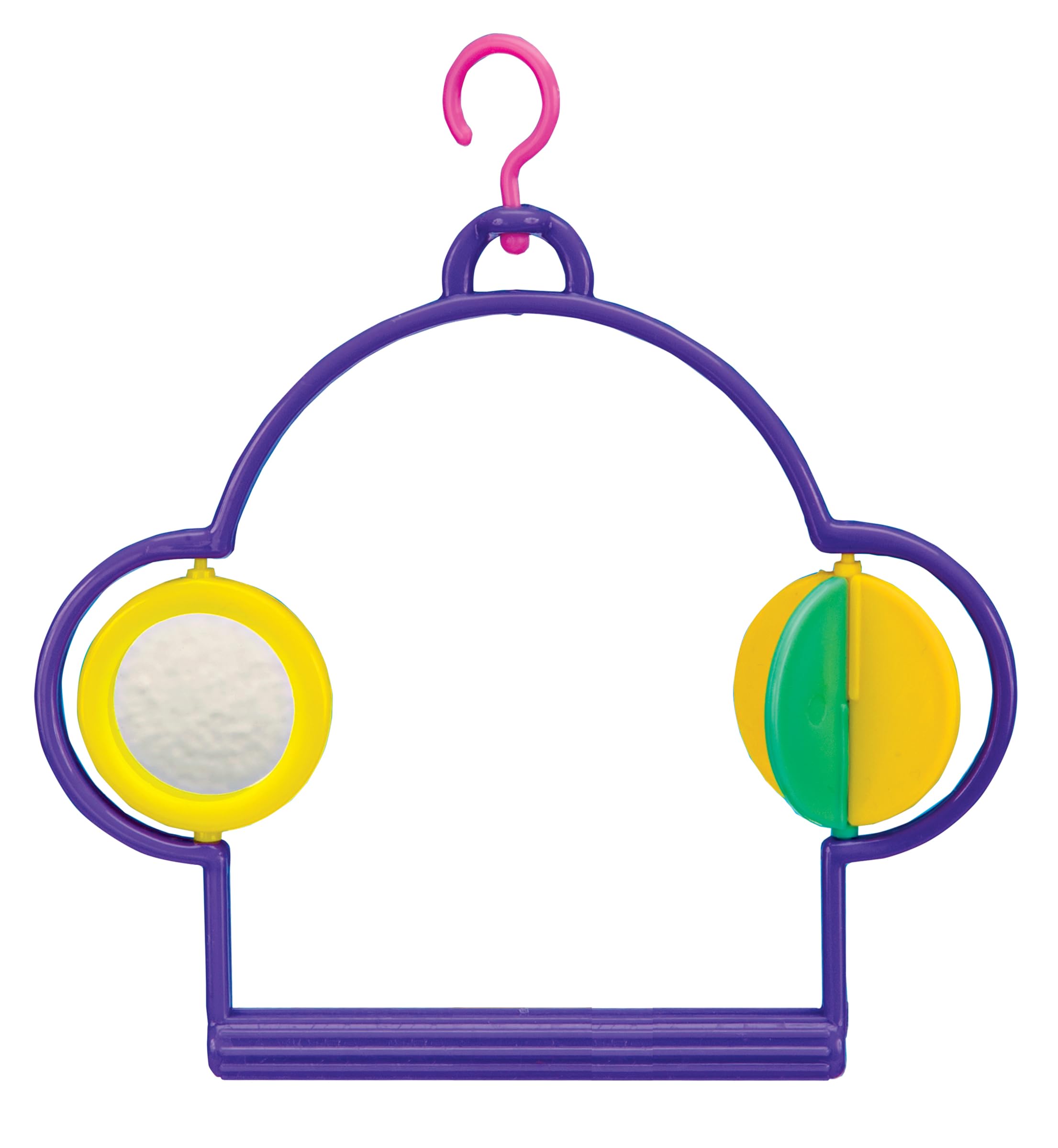 PENN-PLAX Bird Swing with Mirror and Spinner Toy – Attaches to Wire Birdcages – Great for Parakeets, Finches, and Other Small Birds – Multicolor