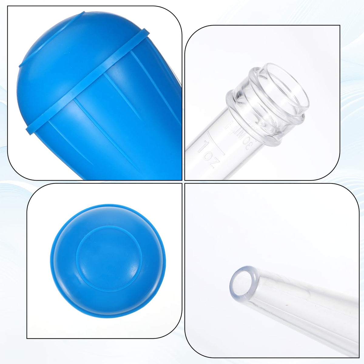 Qulkws Aquarium Cleaning Dropper, 30ml Aquarium Clean Pipette Dropper, Manual Fish Tank Water Changer, Gravel Cleaning Straw, Fish Tank Cleaning-Tool, Feeder Pipette (Blue)