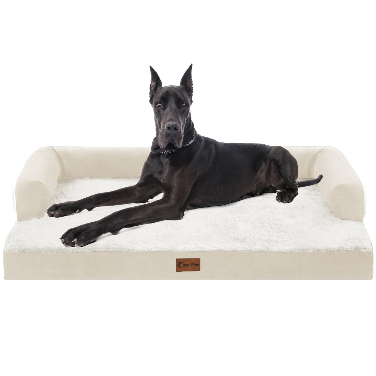 Casa Paw Orthopedic Washable Dog Bed for Extra Large Dogs, 45x35in, Grey