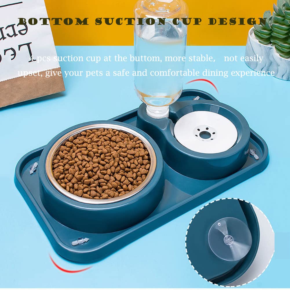 JiangYanus Double Dog Cat Bowls, No-Spill Pet Water and Food Bowl Set