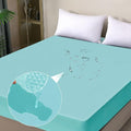 Waterproof Mattress Protector Full, Fitted Sheet Style Breathable Cooling Mattress Cover with Deep Pocket Fits Up to 18'', Noiseless Bed Cover for Kids Adults Pets, Machine Washable(Cyan, 54'' X 76'')