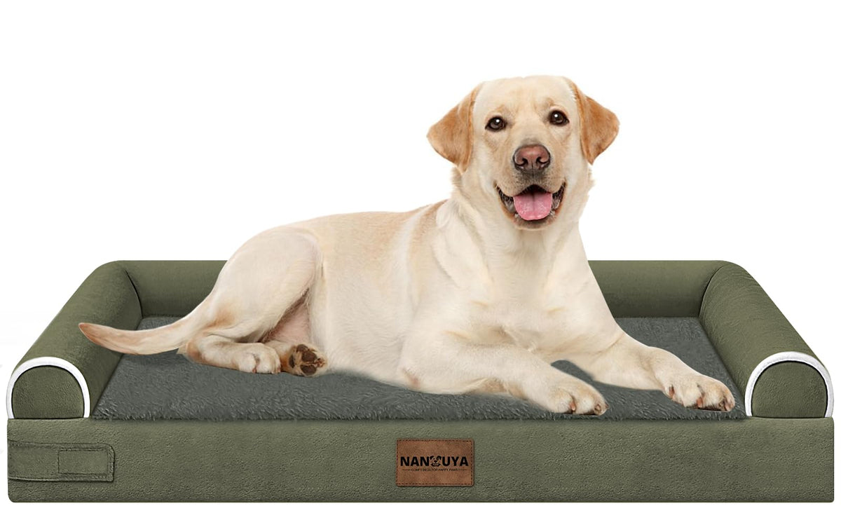NANUYA Orthopedic Dog Bed for Jumbo Dogs, 48 x 33 Inch, Light Grey