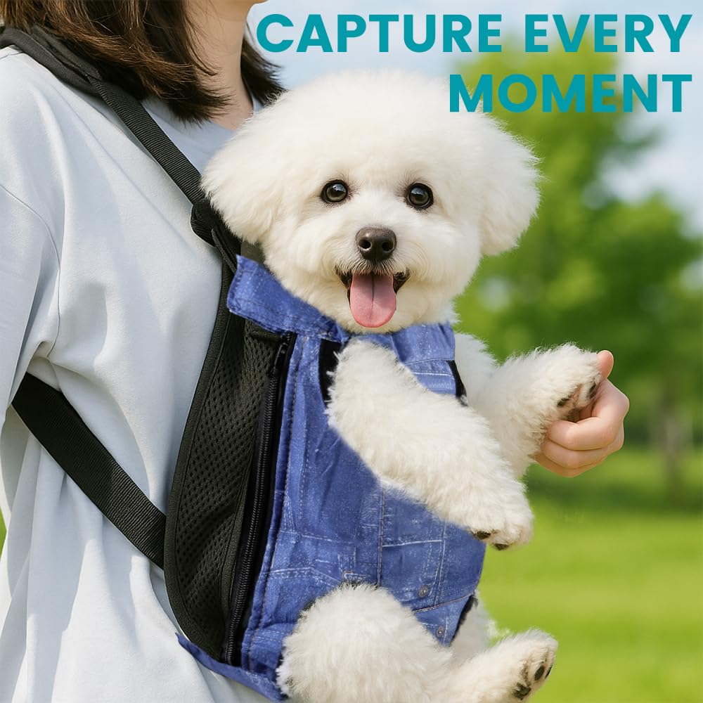 Mosago Dog Backpack Carrier, Front Chest Carrier for Small Dogs, Blue, XL