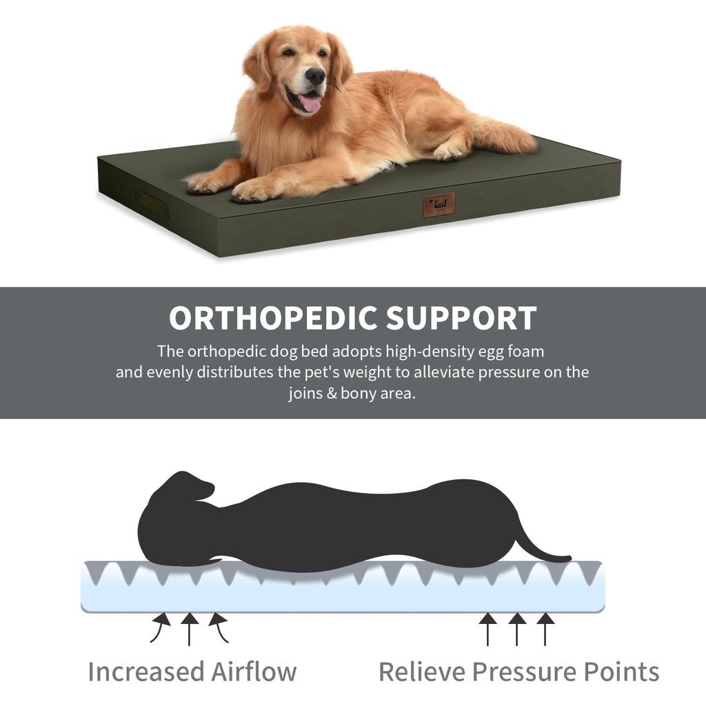 Tail Stories Waterproof Orthopedic Dog Crate Bed for Small Dogs & Cats