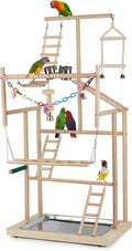 Ibnotuiy 4 Layers Wood Pet Parrot Playstand