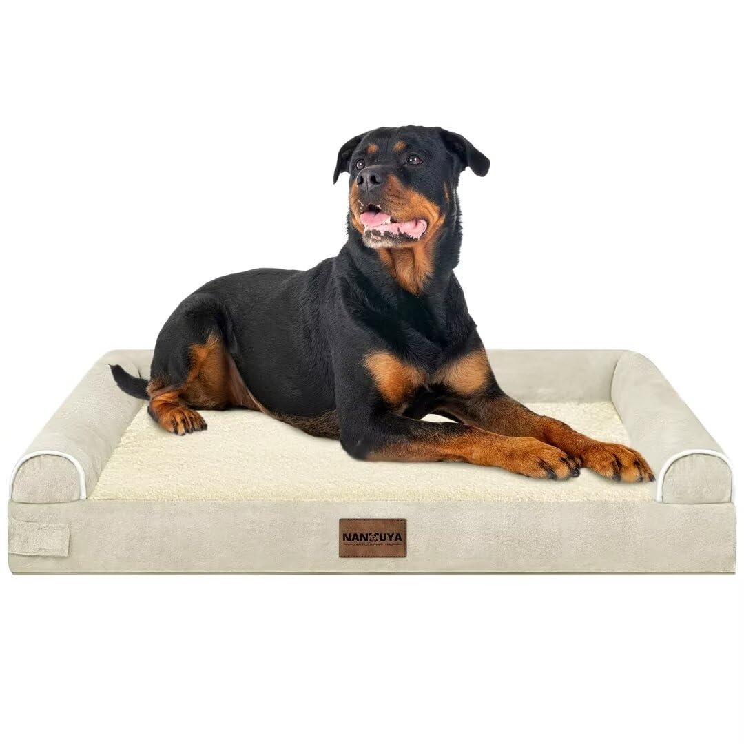 NANUYA Orthopedic Dog Bed for XX-Large Dogs, 44 x 34 Inch, Beige