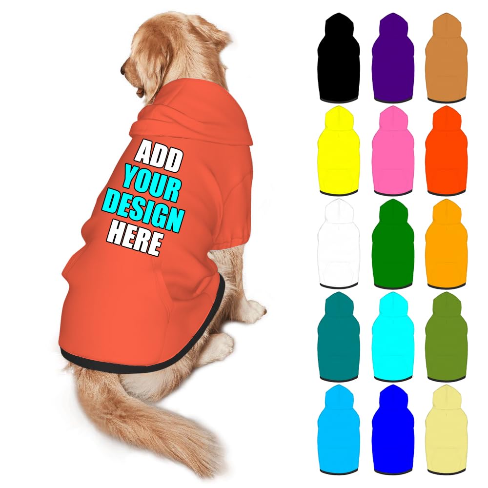 Mynvzrk Custom Dog Clothes with Photo Name Logo Personalized Dog Sweaters for Small Medium Large Dogs Breathable Warm, Navy, XL