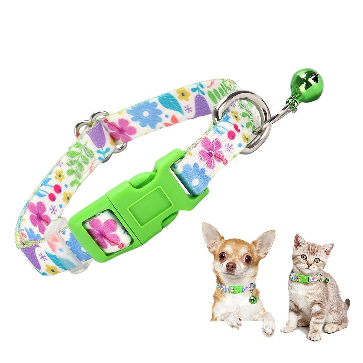XS XXS Dog Collar with Bell Girls,Pink Kitten Puppy Collar with Buckle