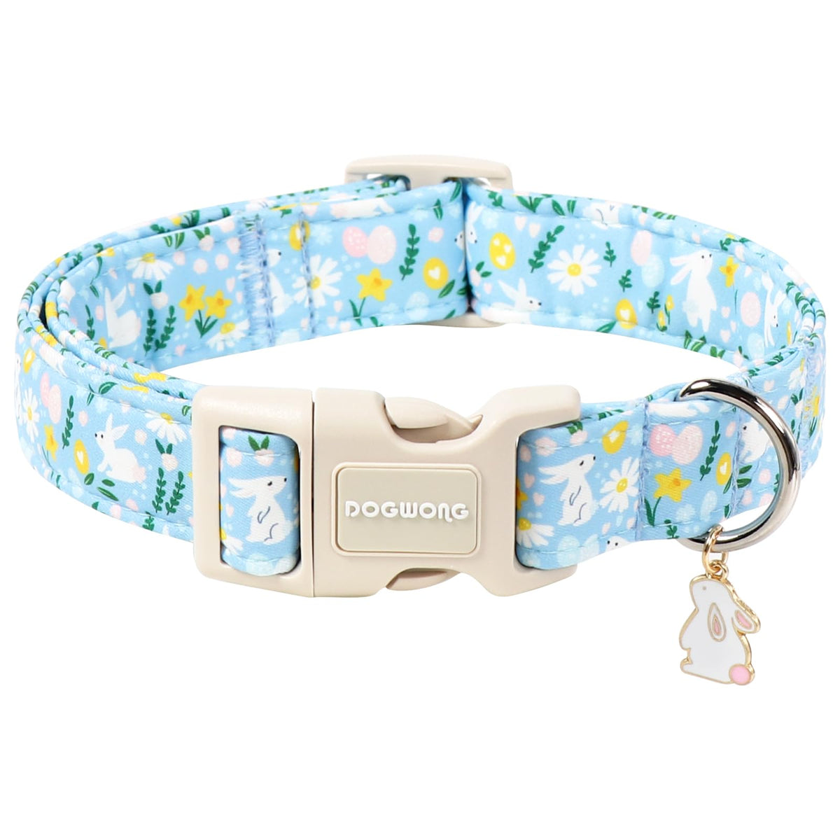DOGWONG Blue Heart Dog Collar, Cute Valentine Collar, Valentine's Day Dog Collar with Strong Plastic Buckle for Small Medium Large Dogs,M