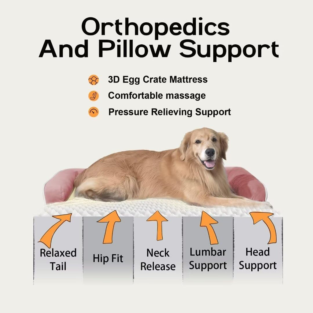 MEKIY Orthopedic XL Dog Bed with Bolster for Extra Large Size Dogs