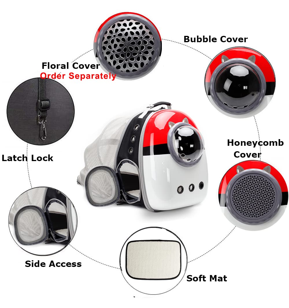 Back Expandable Cat Carrier Backpack, Backpack for Cats Kitten Small Puppy, Airline Approved Cat Bubble Backpack, Space Capsule Astronaut Carrier