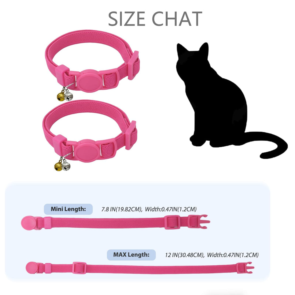 Breakaway Cat Collar with Bell, Safety Buckle Kitten Collar, Elastic Strech Quick Release, Adjustable Lightweight Collars for Girl Boy Cats, Pet Supplies, Accessories, Gifts Rose Red
