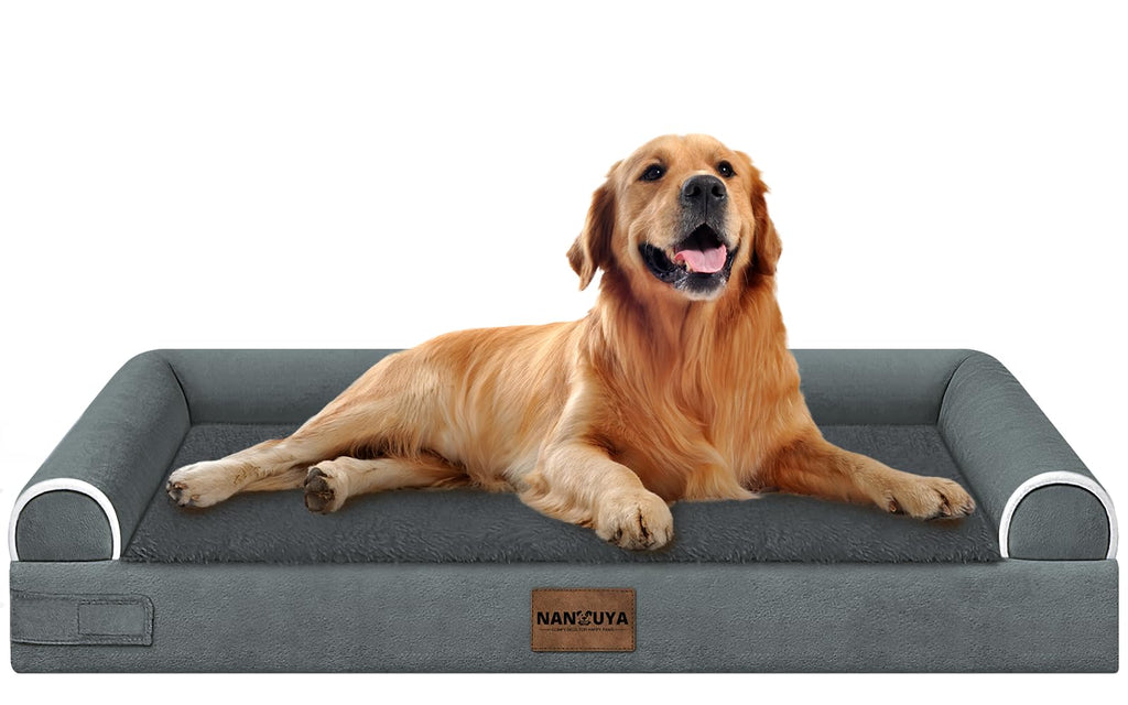 NANUYA Orthopedic Dog Bed for X-Large Dogs, 40 x 32 Inch, Dark Grey
