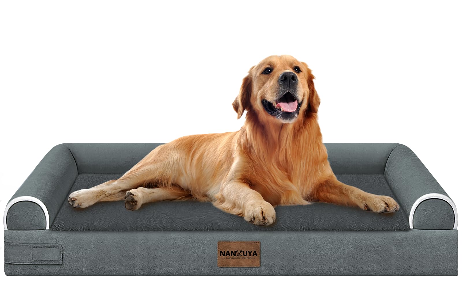 NANUYA Orthopedic Dog Bed for X-Large Dogs, 40 x 32 Inch, Dark Grey