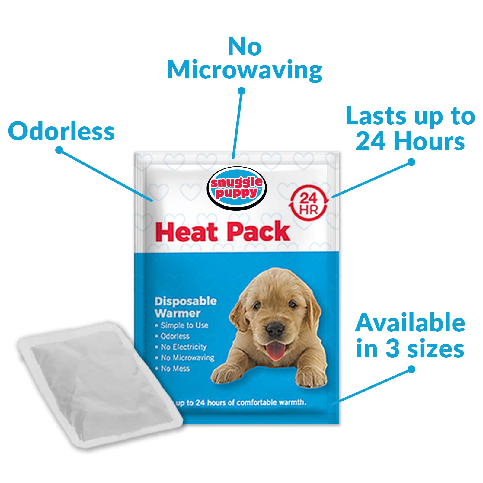 Snuggle Puppy Original Heartbeat Puppy Toy with Real-Feel Pulse & Heat Pack, Calming Sleep Aid for Puppy Anxiety, Crate Training, First Nights & New Puppy Transition - Biscuit Plus 6 Heat Packs