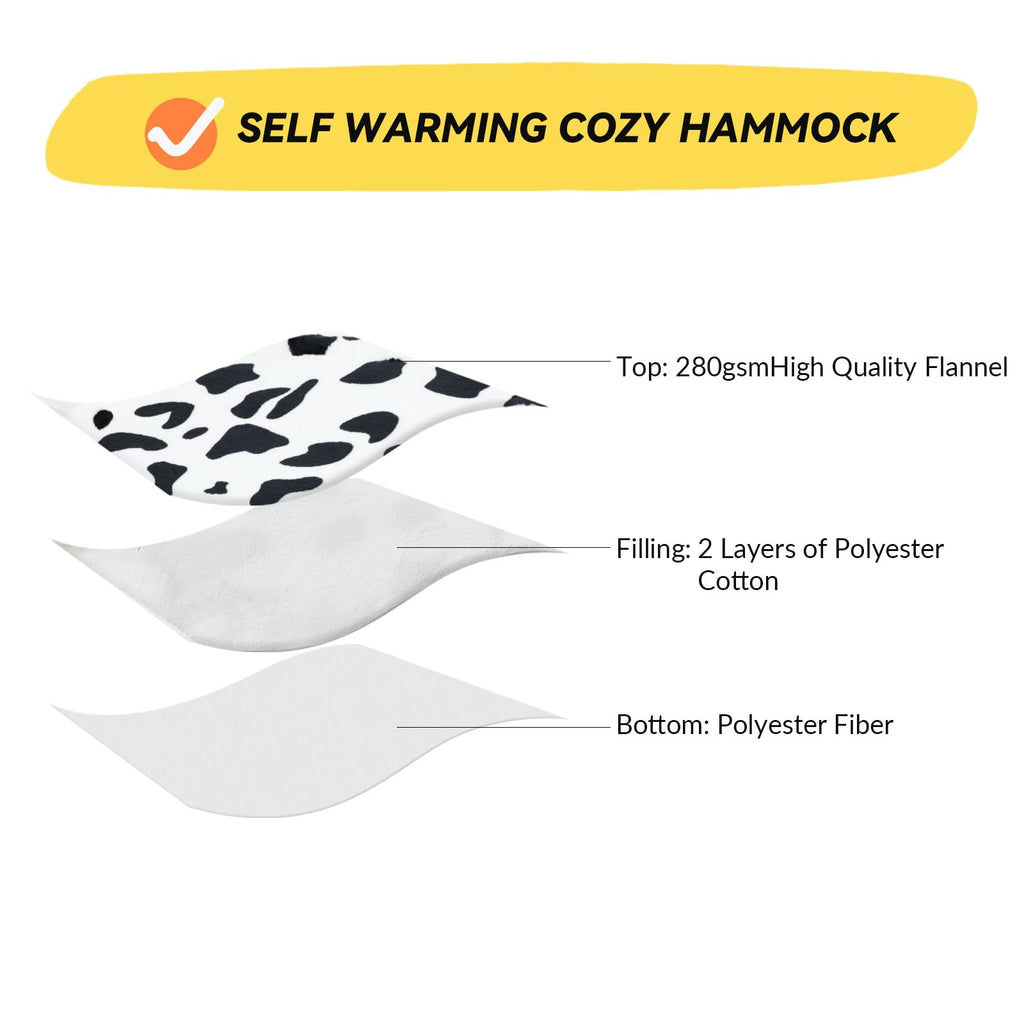 Patas Lague Cat Hammock Bed Small Eleveted Dog Bed 19x19 in Cow Prints
