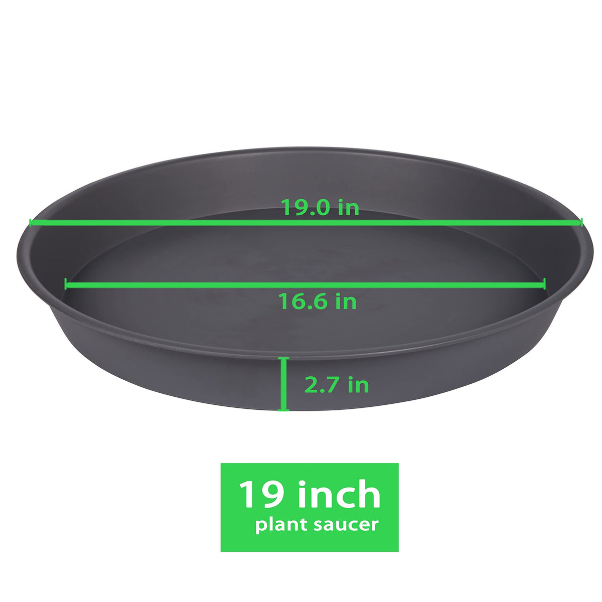 Bleuhome Plant Saucer, 2 Pack Largee Plant Saucer 18 19 inch (19", Cement Gray)