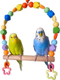 Wooden Bird Swings for Large Parrots,Cockatiel Cage Perch Play Stands Toys