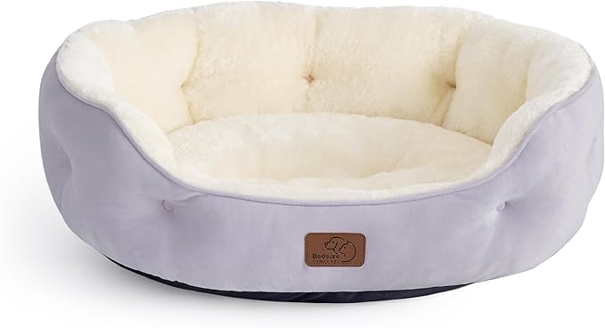 Bedsure Small Dog Bed Washable,Round Cat Beds for Indoor Cats