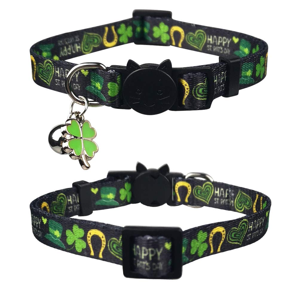 3 Pack St. Patrick's Day Cat Collar with Bell Breakaway Adjustable