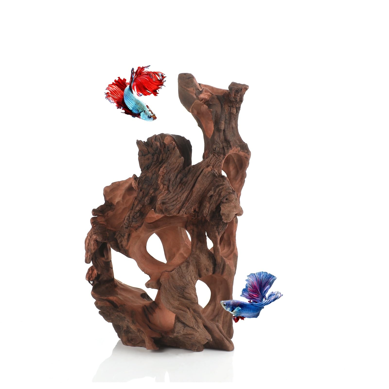 Natural Driftwood Aquarium Cave Betta Fish Hideout for Aquarium Fish Tank Decorations 10.2-11.8" -Reptile Hide-Snake Hide-Cave for Cichlids Habitat Shelter for Crayfis