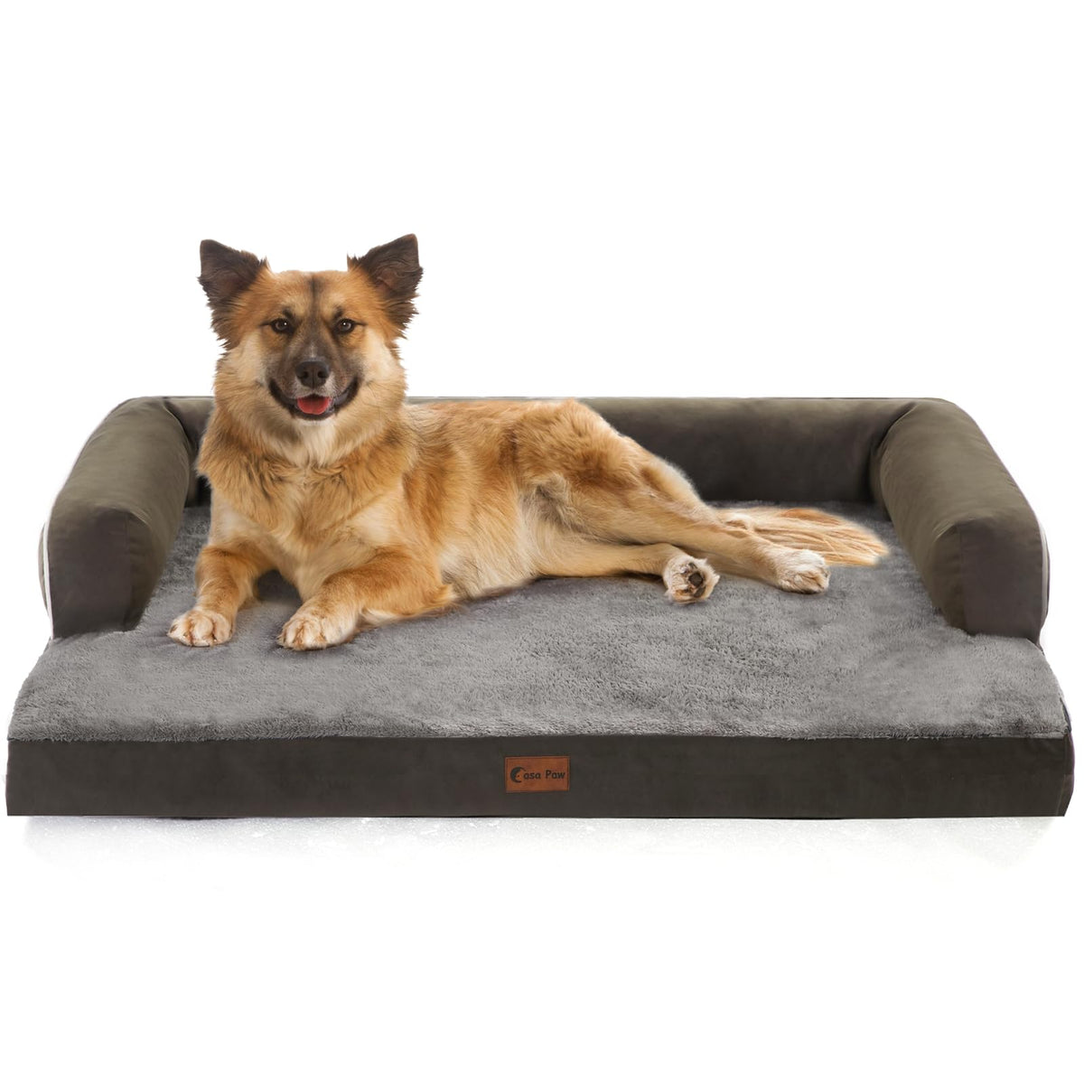 Casa Paw Orthopedic Washable Dog Bed for Extra Large Dogs, 45x35in, Grey