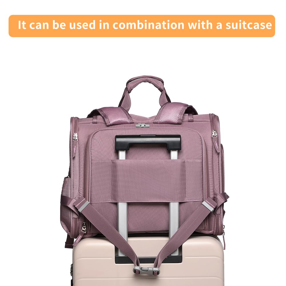 Pet Backpack Carrier for Small Dogs Medium Cats, Puppies,Breathable and Collapsible Design, Portable Travel Bag for Bearded Dragon,Rabbit Cage (Purple, Small)