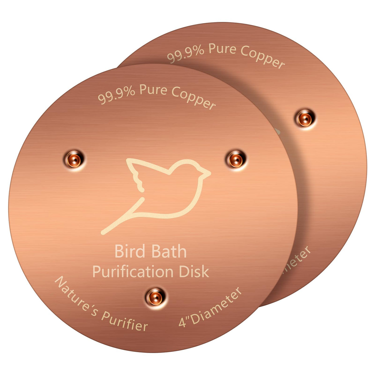 NNG 3 Pack Bird Bath Copper Disk, 99.9% Pure Copper Purification Disk