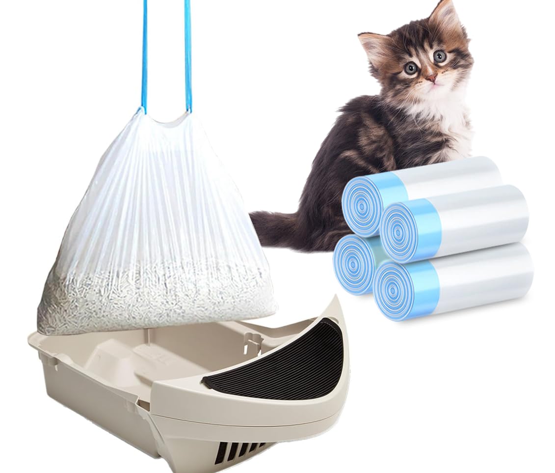 XUEPETT 120 Pack Cat Litter Box Liners with Drawstring, 25.2" x 15.7"