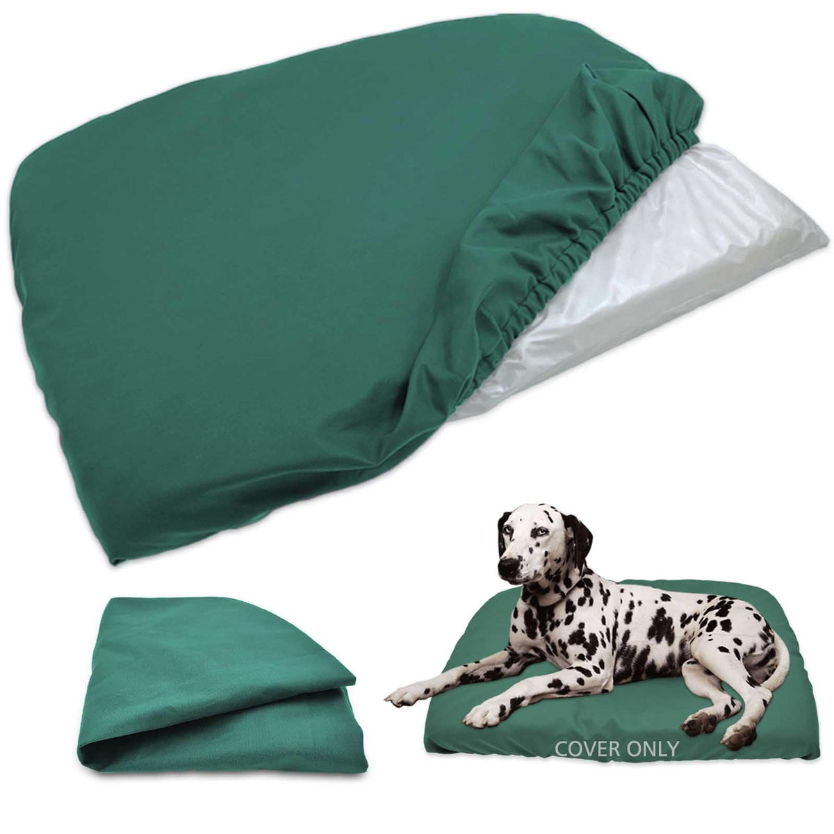 Dog Bed Cover Waterproof Replacement Machine Washable Covers for 41x27 Inch Dog Bed Heavy Duty Scratch Resistant Mattress Protector Pet Bed Cover Only Dark Green