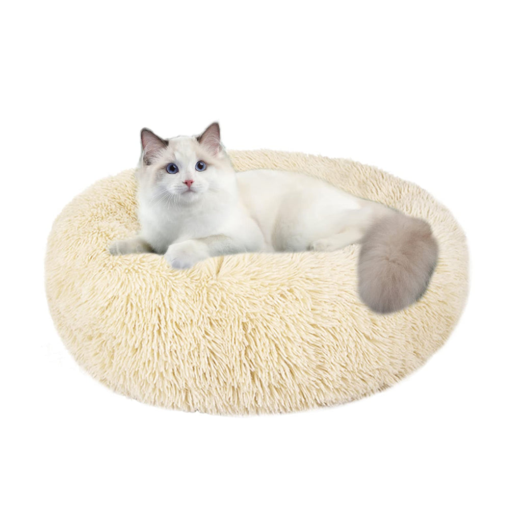 Cat Beds for Indoor Cats,20 Inch Dog Bed for Small Melium Large Dogs, Washable-Round Pet Bed for Puppy and Kitten with Slip-Resistant Bottom