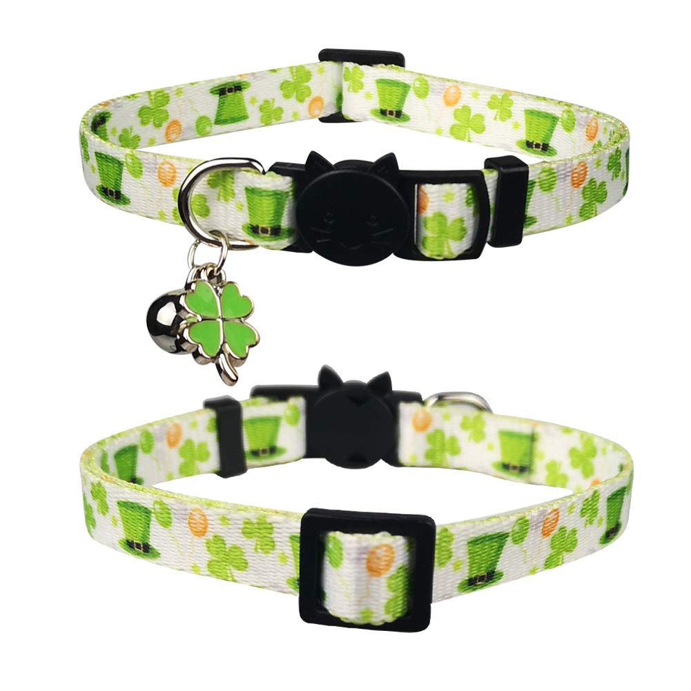 3 Pack St. Patrick's Day Cat Collar with Bell Breakaway Adjustable