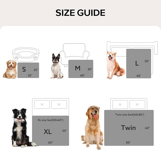 GASUR Waterproof Dog Blankets for Small Dogs, Dog Blanket for Couch Bed, Fleece Pet Blanket for Furniture Sofa Protector, Soft Puppy Throw Blankets for Crate Car Outdoor, Washable, 25"x35", Beige