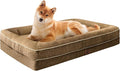 TaiBest Waterproof Memory Foam Dog Beds for Extra Large Dogs Non-Slip Orthopedic Dog Beds Washable Couch Pet Bed with Removable Cover (Brown, Large)