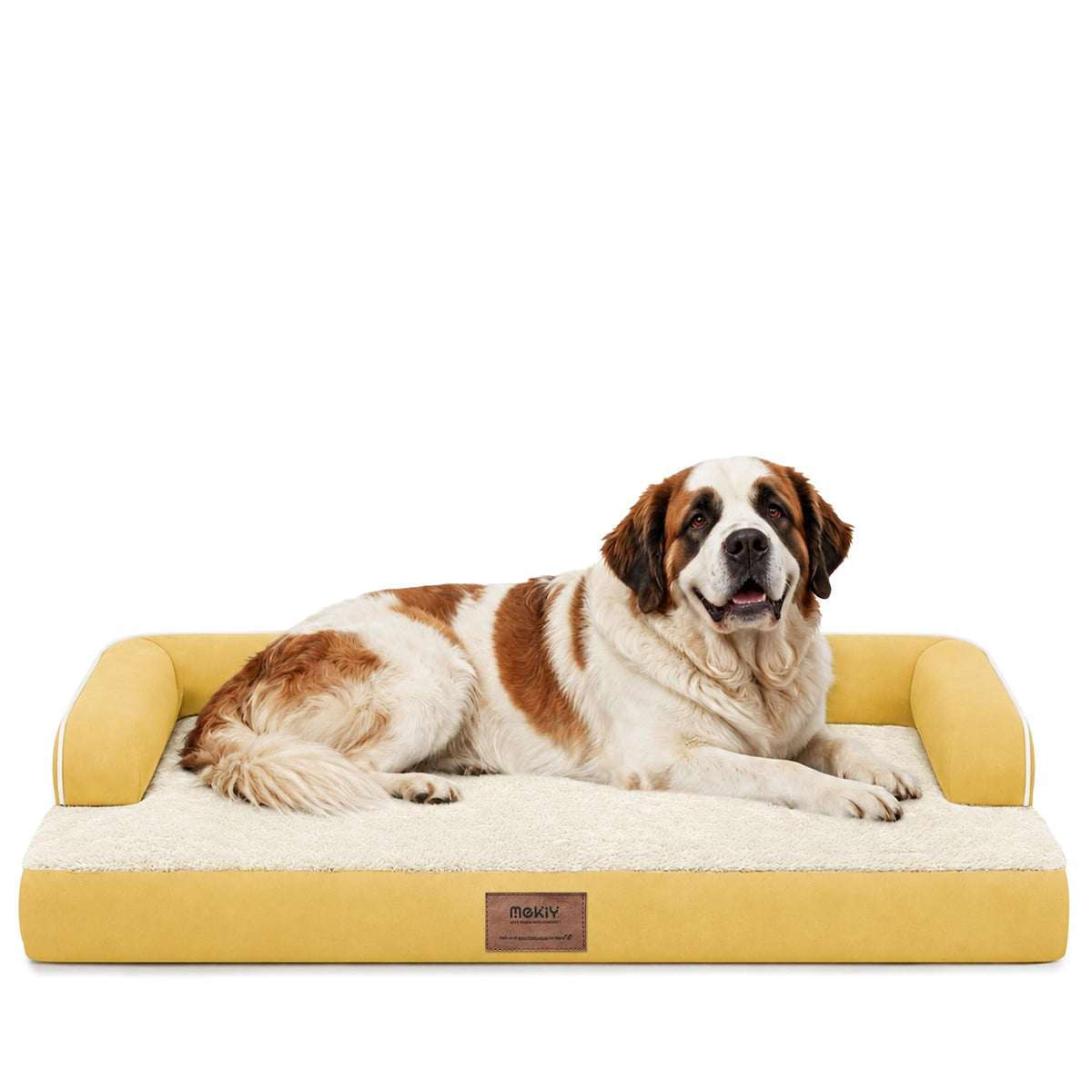 MEKIY Orthopedic Waterproof Dog Bed with Bolster for Extra Large Size Dogs